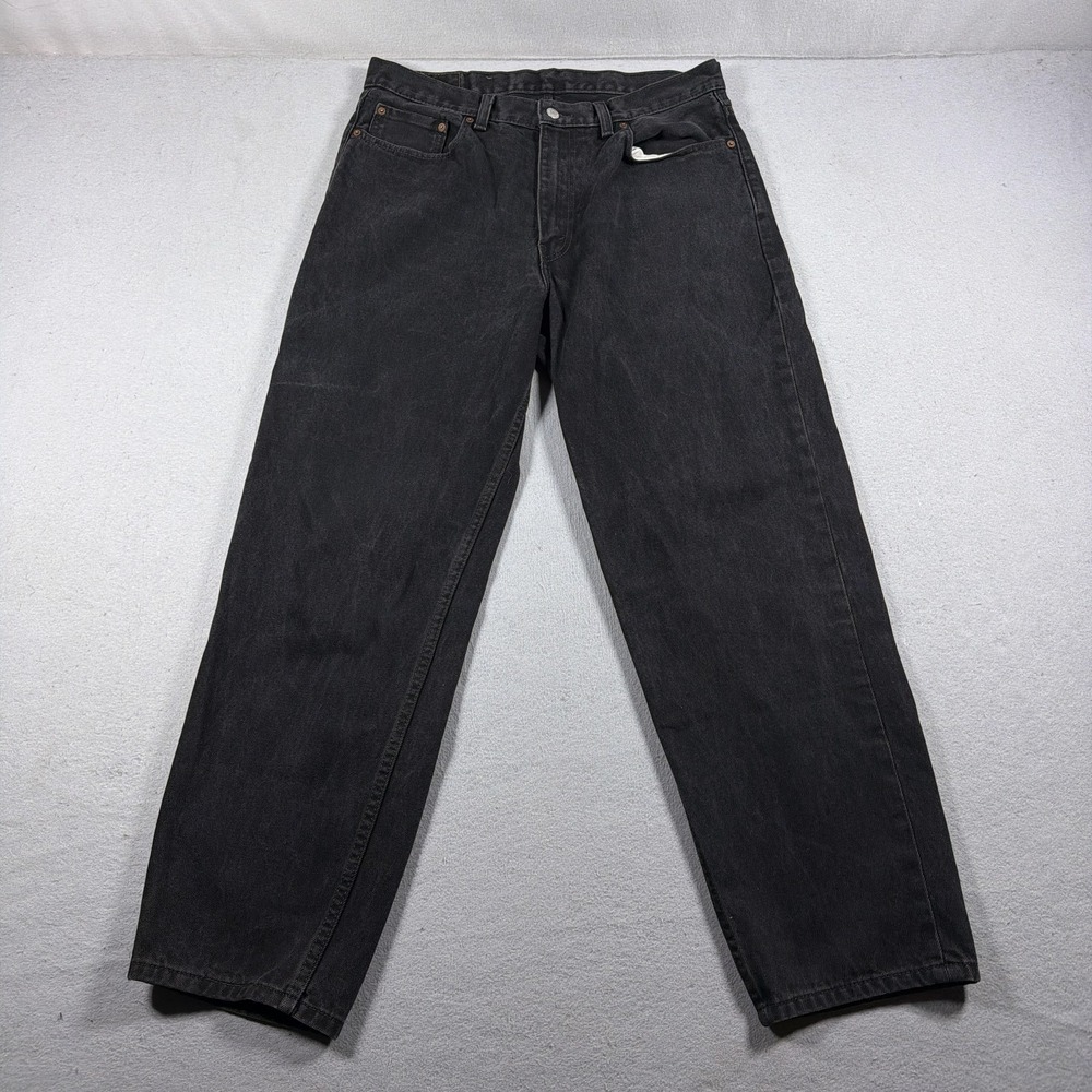Levis 560 Jeans Mens 36x32 Black Charcoal Wash Relaxed Tapered Denim Pants